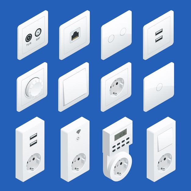 Premium Vector Switches And Sockets Set All Types Ac Power Sockets