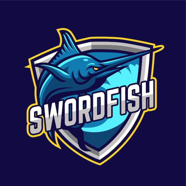 Premium Vector | Swordfish e-sports mascot character logo