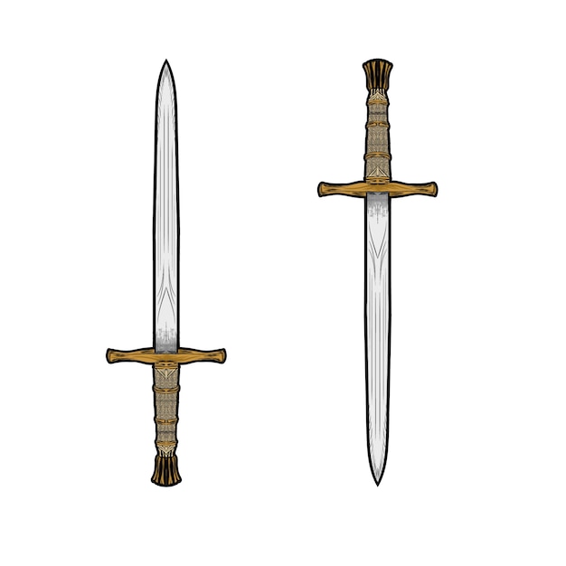 Premium Vector Swords vector hand drawing