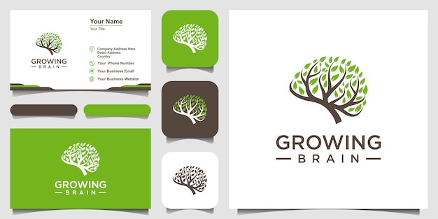 Download Free Symbol Creative Growing Brain Logo Combination Brain Logo With Tree Logo And Business Card Design Premium Vector Use our free logo maker to create a logo and build your brand. Put your logo on business cards, promotional products, or your website for brand visibility.