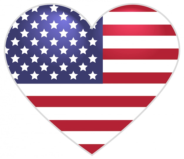 Download Symbol us flag heart shape | Premium Vector