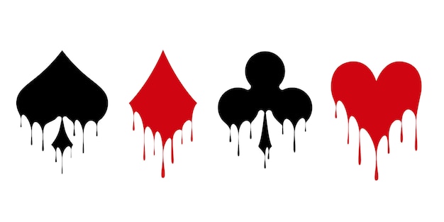 Symbols deck of cards for playing poker and casino. Vector 