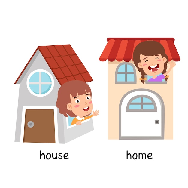 Premium Vector Synonyms house and home vector illustration