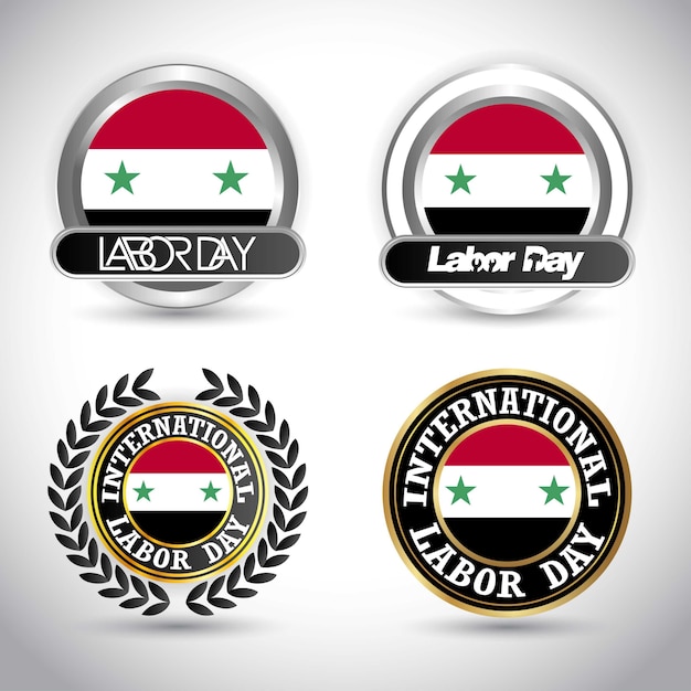 Download Syria flag with labour day design vector | Premium Vector