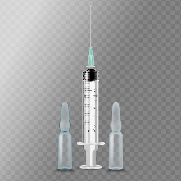 透明の注射器アンプル プレミアムベクター