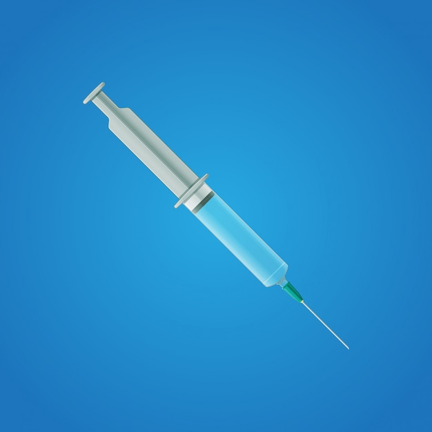 Premium Vector Syringe Illustration On Blue Background