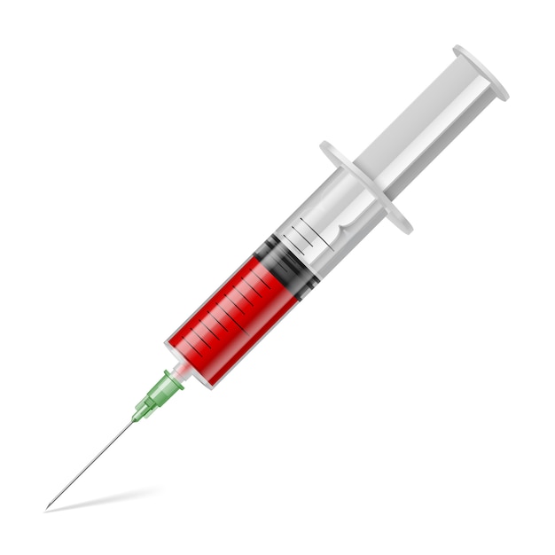 Premium Vector | Syringe with blood