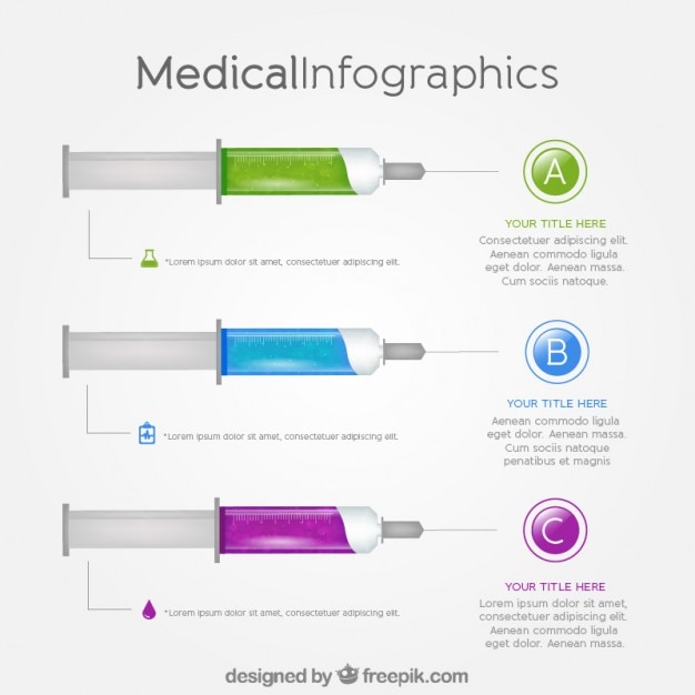 Free Vector | Syringes medical infographic template