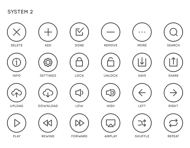 Premium Vector System User Interface Ui Vector Icon Set High