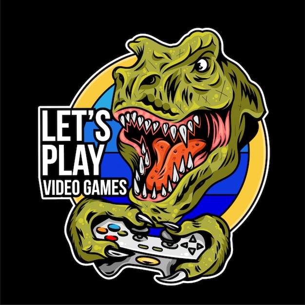 Download Free T Rex Angry Dinosaur Gamer Which Play Game On Joystick Gamepad Use our free logo maker to create a logo and build your brand. Put your logo on business cards, promotional products, or your website for brand visibility.