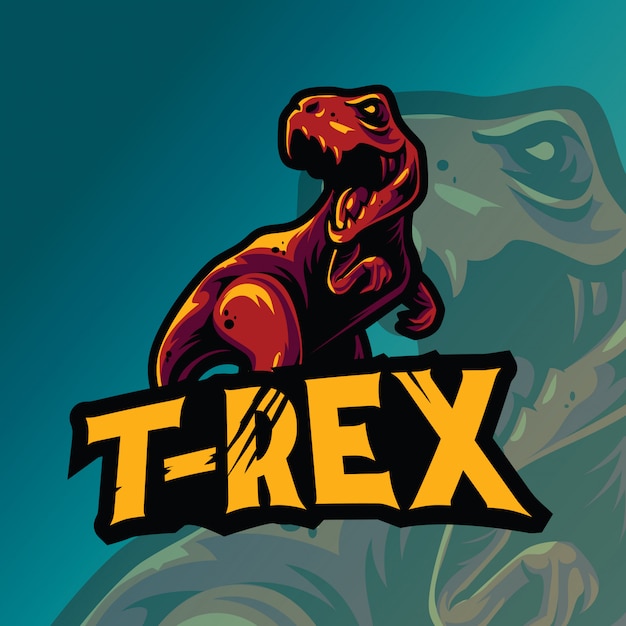 T-rex  dinosaur illustration Premium Vector