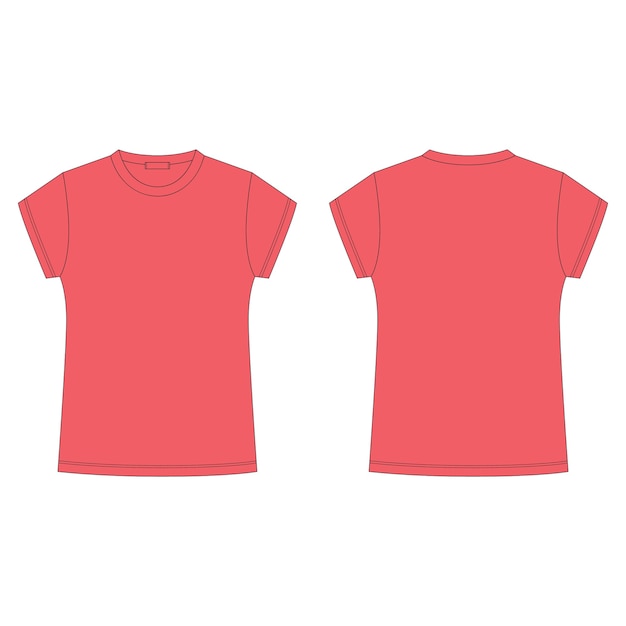 Premium Vector | T-shirt blank template in red color isolated on white ...