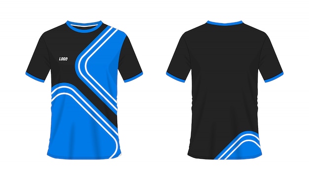 Download Premium Vector | T-shirt blue and black soccer or football ...