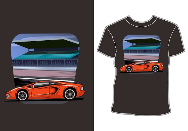 Premium Vector | T shirt design of modern sport car