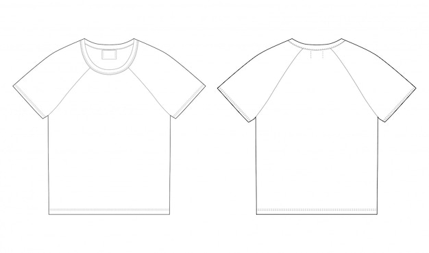 Download T-shirt design template. front and back Vector | Premium ...