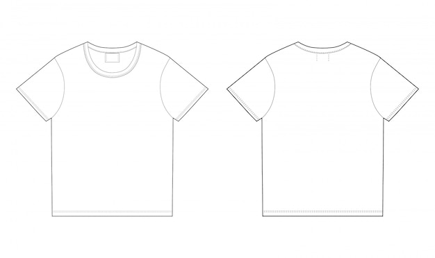 Download T-shirt design template. front and back | Premium Vector