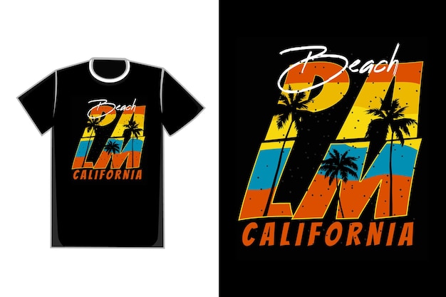 Premium Vector | T-shirt design of typography beach palm california ...