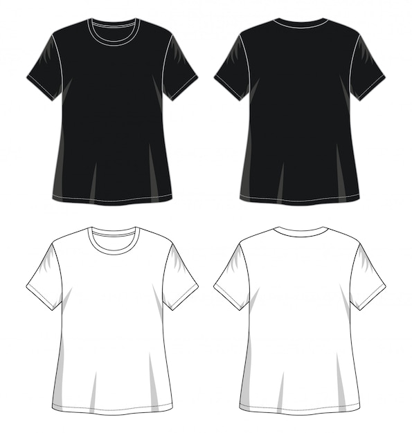 Premium Vector | T shirt girl front back template