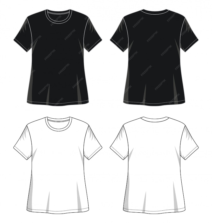 Premium Vector | T shirt girl front back template
