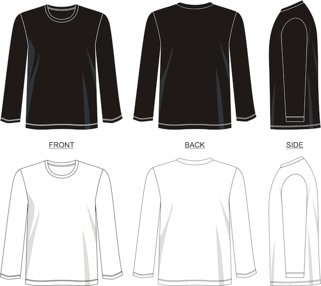 Premium Vector | T shirt long sleeve template
