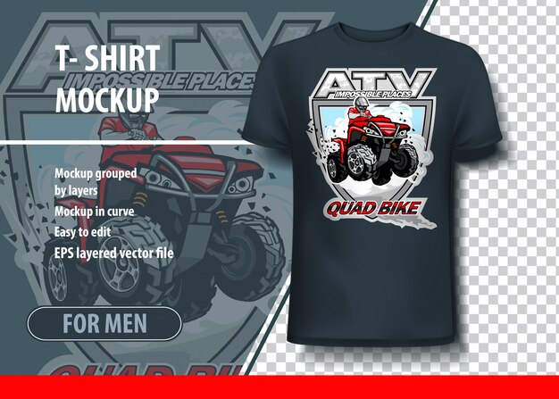 Download T-shirt mock-up template with atv impossible places ...