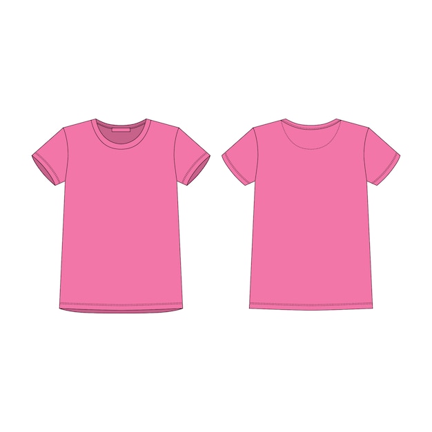 Premium Vector | T-shirt in pink color for women isolated