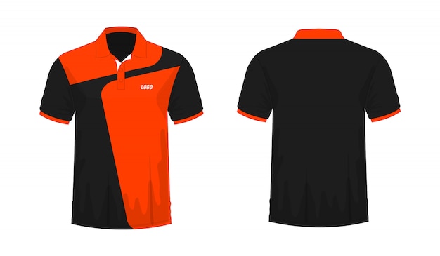 black and orange polo shirt