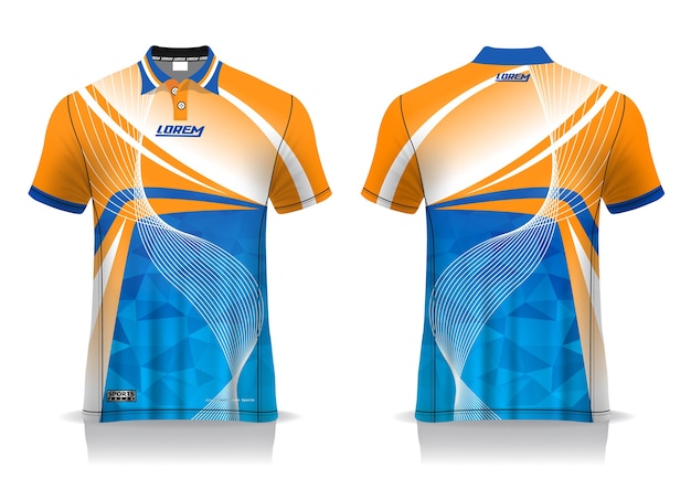 Download Premium Vector T Shirt Polo Sport Design Badminton Jersey Mockup For Uniform Template