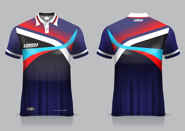 Download Premium Vector | T-shirt polo sport design, badminton jersey mockup for uniform template