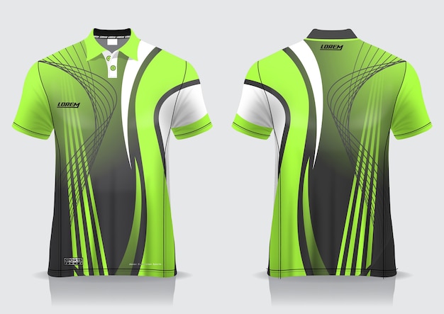 Download Premium Vector | T-shirt polo sport design, badminton jersey mockup for uniform template