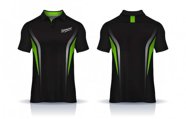 T-shirt polo templates design. uniform front and back view. | Premium ...