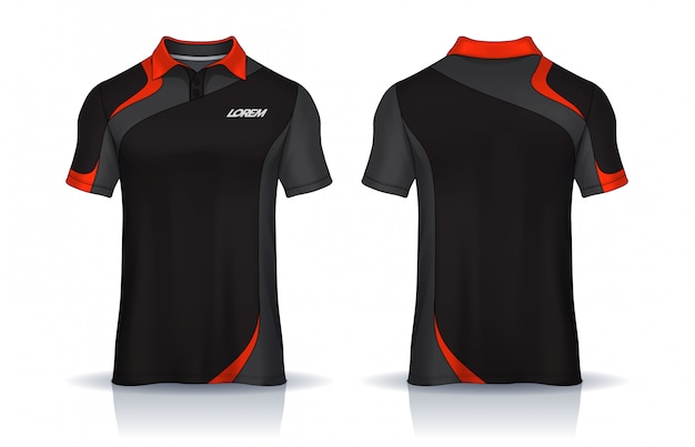 Premium Vector | T-shirt polo templates design. uniform front and back ...