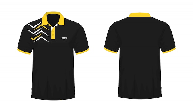 Premium Vector | T-shirt polo yellow and black template for design on ...