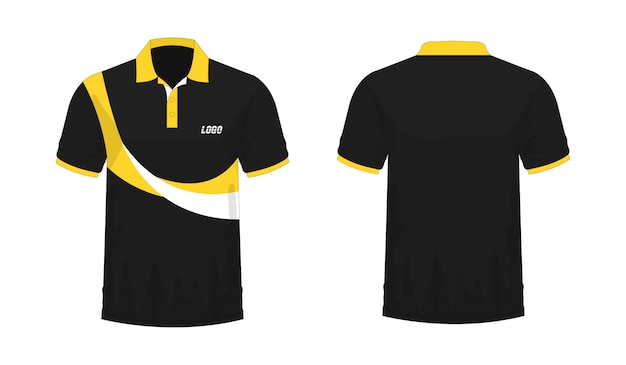 Premium Vector | T-shirt polo yellow and black template for design on ...