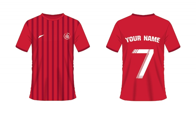 Download Premium Vector | T-shirt red soccer or football template for team club. jersey sport