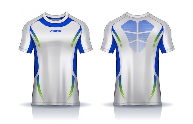 T-shirt sport design template, soccer jersey mockup for football club. uniform front and back ...