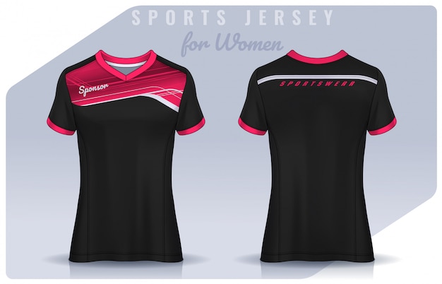 Download T-shirt sport design for women, soccer jersey mockup for football club. polo uniform template ...