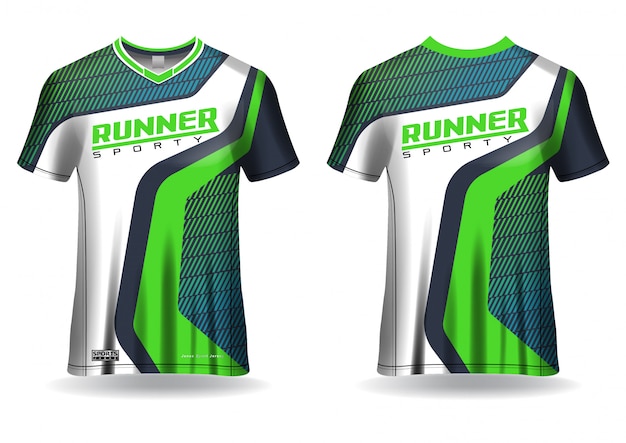 Download Premium Vector T Shirt Sport Template For Running Jersey Sport Uniform In Front View And Back View