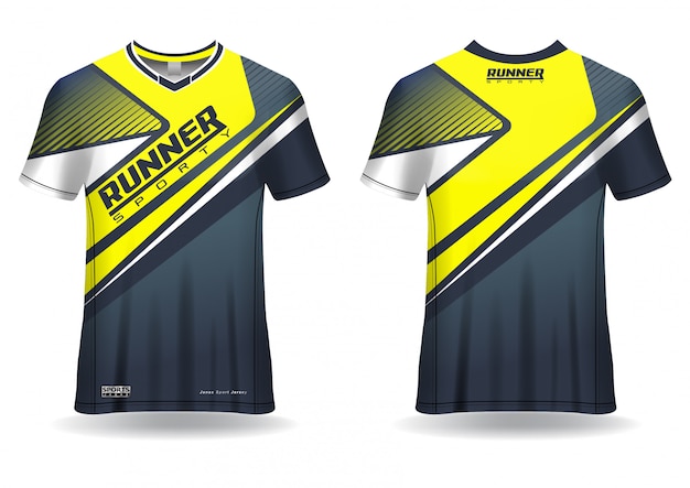 Download T-shirt sport template for running jersey, sport uniform in front view and back view | Premium ...