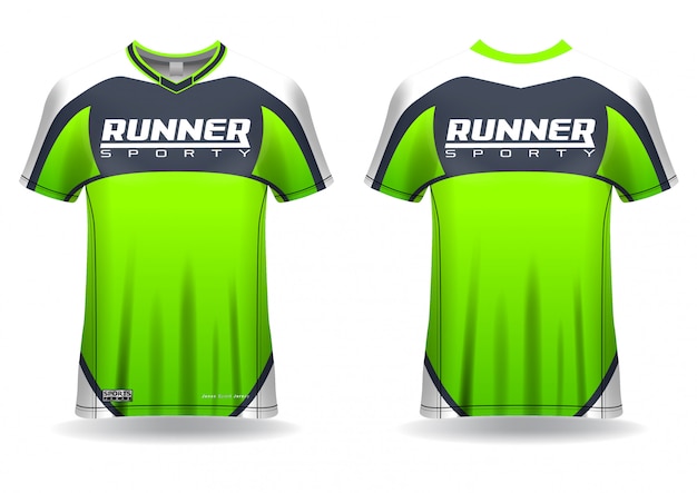 Download Premium Vector T Shirt Sport Template For Running Jersey Sport Uniform In Front View And Back View