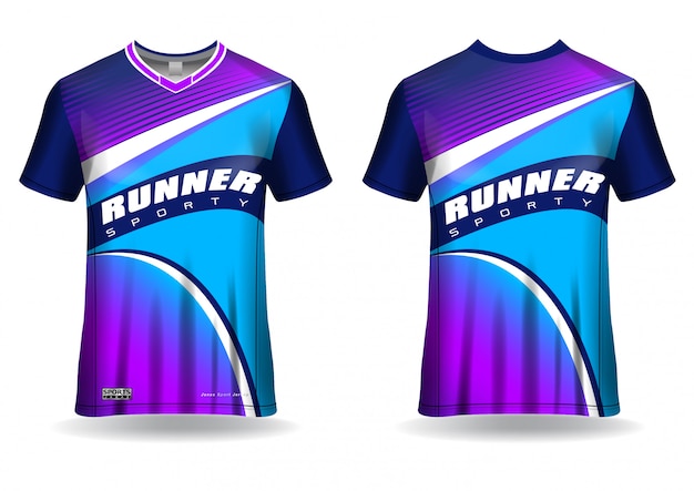 Download Premium Vector T Shirt Sport Template For Running Jersey Sport Uniform In Front View And Back View