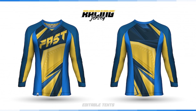 Premium Vector | T-shirt template, racing jersey design, soccer jersey