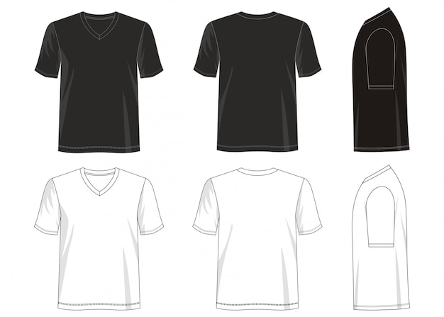 Download T shirt v neck template | Premium Vector