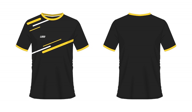 black and yellow football shirt