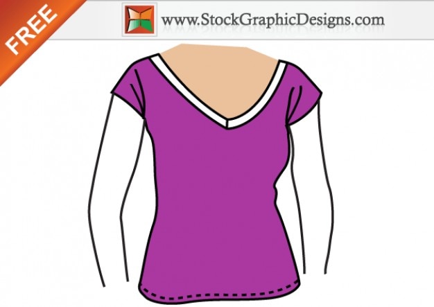 女子フリーベクトルtシャツテンプレートの設計 無料のベクター
