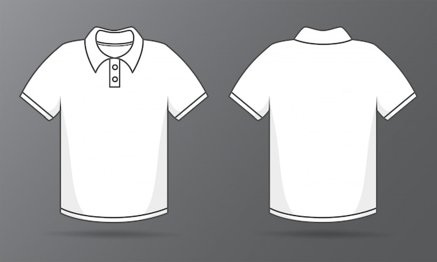 表と裏のテンプレートシャツデザインのためのシンプルな白いtシャツ