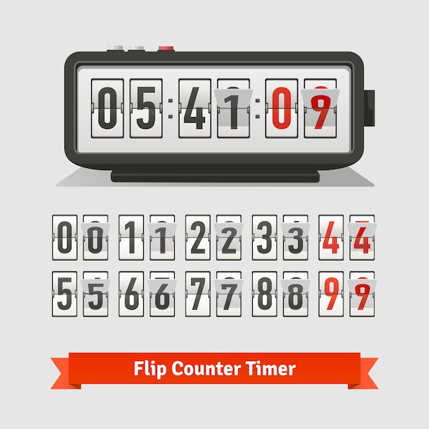 Free Vector Table flipping timer clock and counter template