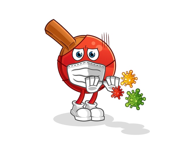 Premium Vector Table Tennis Bat Refuse Viruses Cartoon Cartoon Mascot