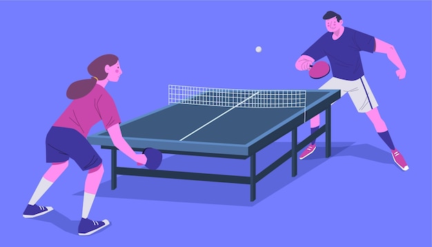 Free Vector Table Tennis Concept