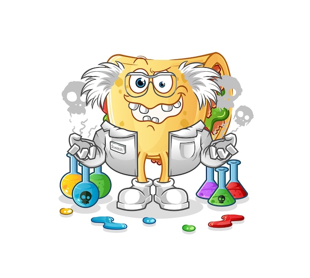 Premium Vector | Taco mad scientist illustration. character vector